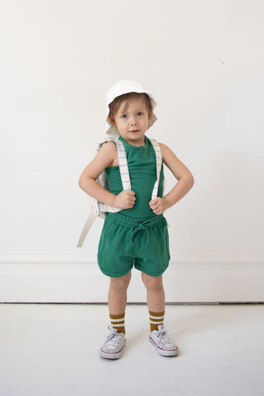 Fin & Vince Button Tank, Emerald